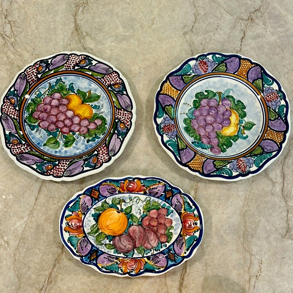 Beautiful Handpainted/handmade platters from Greece - Picture 1 of 8